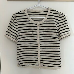 Chic Striped Button-Up Top